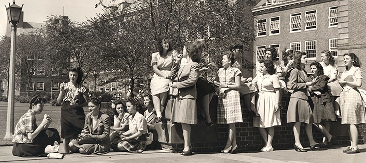 Even in 1945, our students loved to congregate on the Quad.
