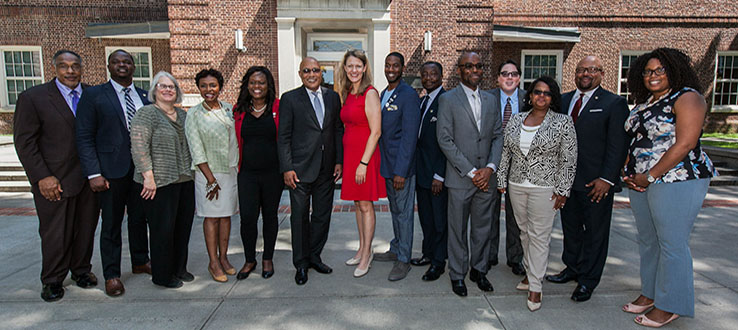President Anderson with government officials and college administrators at the opening ceremony for the CUNY Haitian Studies Institute.