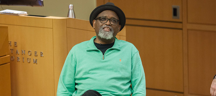 February 2017: Filmmaker and director Sam Pollard (Slavery By Another Name) in conversation with Film Studies professor Paula Massood.