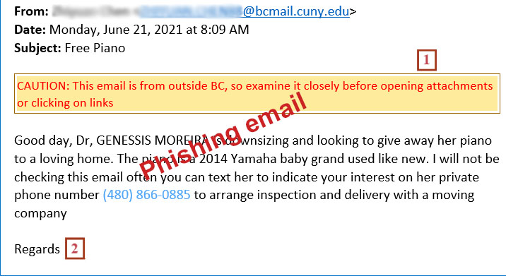 phishing email