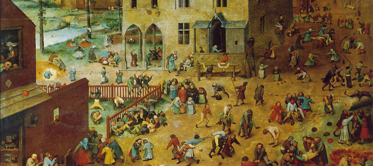 Children's Games by Pieter Bruegel the Elder, 1560. Exhibited at the Kunsthistorisches Museum in Vienna, Austria.