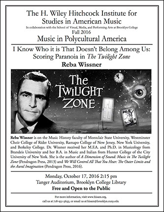 Poster for I Know Who it is That Doesn’t Belong Among Us: Scoring Paranoia in <em>The Twilight Zone</em>