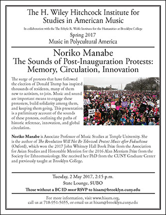 Poster for The Sounds of Post-Inauguration Protests: Memory, Circulation, Innovation