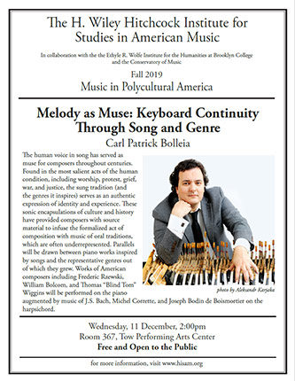 Poster for <em>Melody as Muse: Keyboard Continuity Through Song and Genre</em>