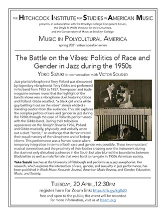 Poster for <em>The Battle on the Vibes: Politics of Race and Gender in Jazz during the 1950s</em>