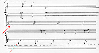 Example 3: Nancarrow, <em>Study No. 41B</em>, score excerpt, page B8, system 2.