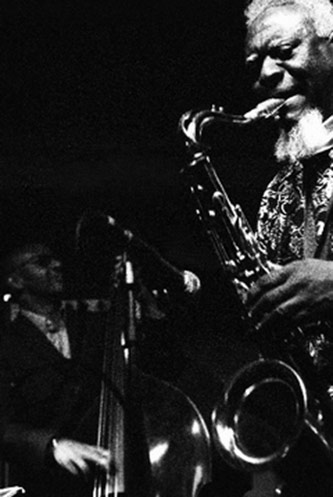 Pharoah Sanders performs at the Portland Jazz Festival in 2010. Photo by Siobhan Bradshaw, Courtesy of <em>The Oregonian</em>