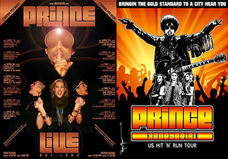 Concert posters for Prince’s Live Out Loud 2013 and Hit’N’Run 2014-15 tours