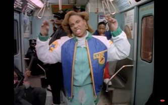 MC Lyte, “Paper Thin” video still (First Priority Music/Atlantic, 1988)