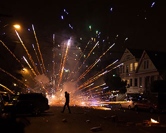 Fireworks ablaze, summer 2020. Photo by Anuj Biyani