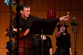 Andy Dwan performing in <em>Fortunato</em>. Photo by Jonathan Levin.