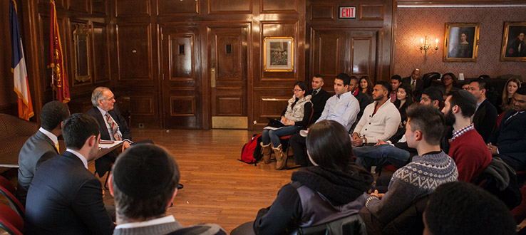Alumni such as Roy Furman, Vice President of Jefferies & Company, have come back to speak to students about their secrets to success.