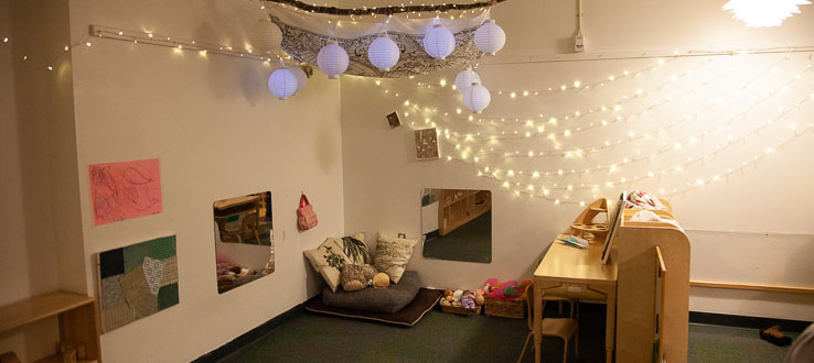 The classroom environments at the Early Childhood Center are created to encourage the celebration of relationships and the environment.