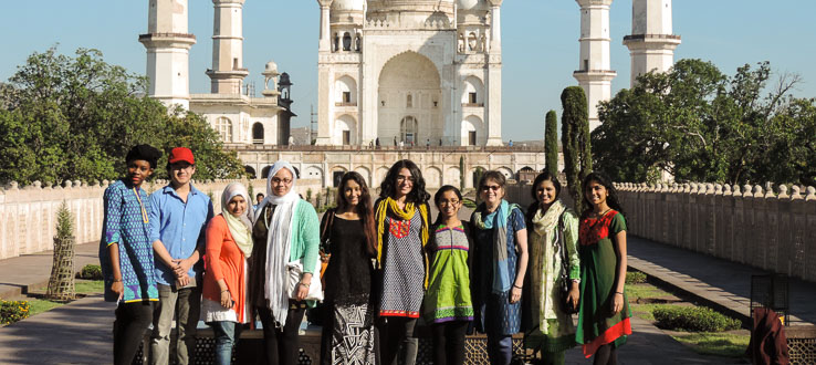 Associate Professor Patricia Antoniello with students enrolled in her Global Health study abroad program in India.