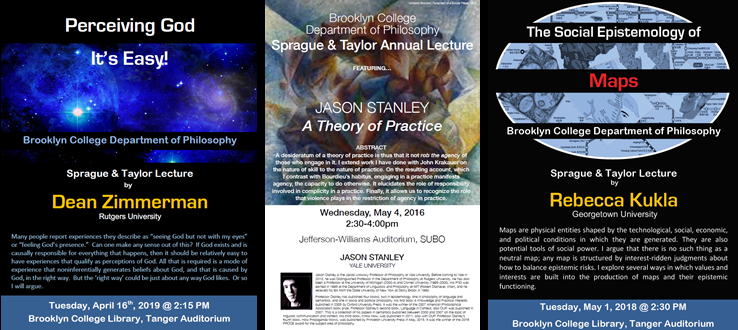 Sprague and Taylor Annual Lecture Event Fliers