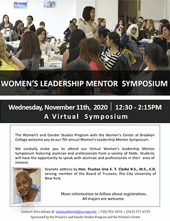Poster for the 2020 Women's Leadership Mentor Symposium