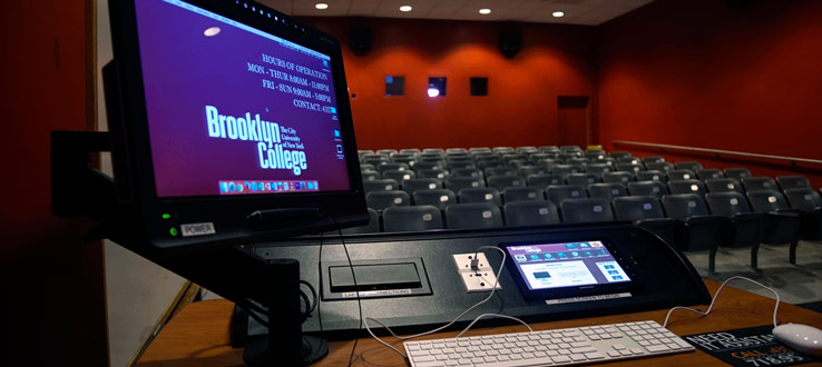 Smart podiums in every classroom for easy access to media and online screening options.