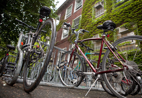 Bike racks have been expanded to allow more students, faculty and staffers to cycle to campus.