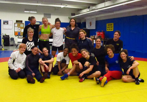 Kane-Lee with Olympic hopefuls in Colorado.