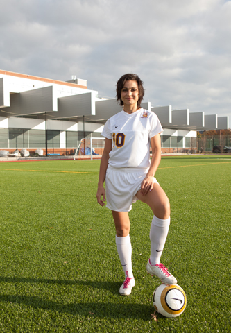 Petcu is one of the captains of the Brooklyn College women's soccer team.