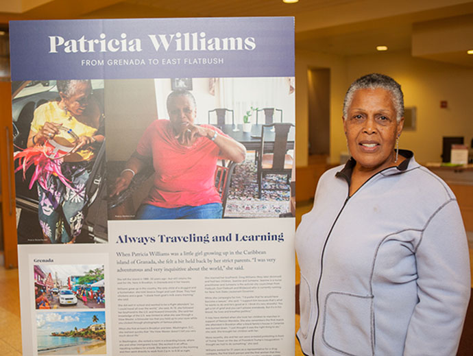 Patricia Williams, mother of New York City councilman and activist Jumaane D. Williams, stopped by the We Are Brooklyn Exhibit, where her coming-to-America story is told along with several others.