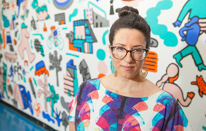 An award-winning educator, Nuzzo took what she learned from Burgess and, with the help of Burgess, Cochran, and her students, transformed the ordinary into the complex. Photo by Craig Stokle.