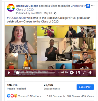 The college's virtual graduation celebration garnered more than 9,000 views on YouTube. 
