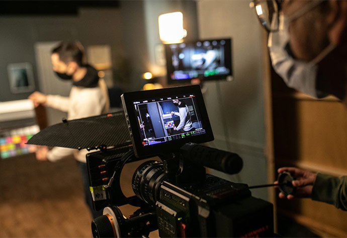Students at work at the Feirstein Graduate School of Cinema at Brooklyn College