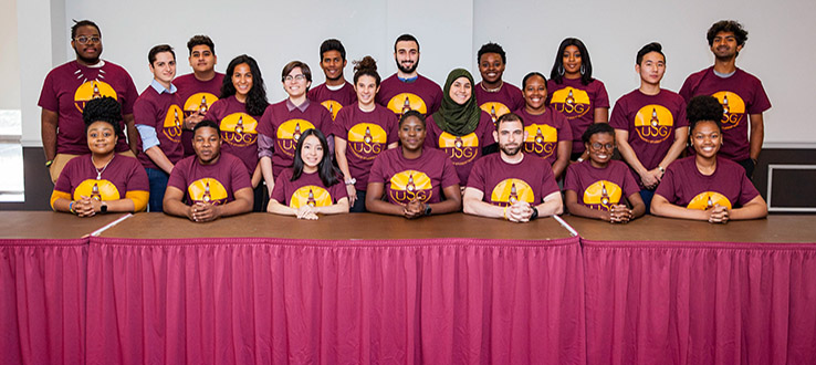 Undergraduate students learn about governance while performing their duties as your representatives.