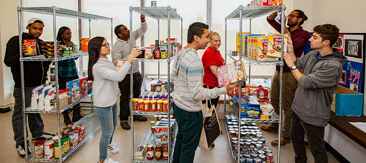 The on-campus Food Pantry assists students who may be experiencing hunger.