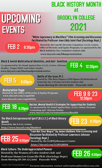 Poster for Black History Month Events