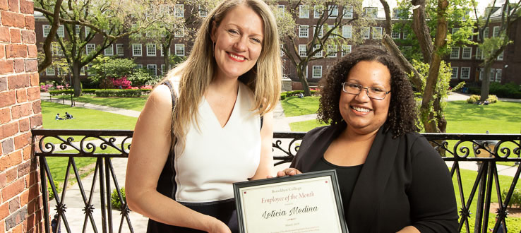 Leticia Medina—March Employee of the Month, with President Michelle J. Anderson.