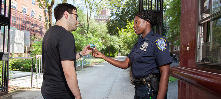 ID cards are routinely checked in order to gain access to campus.